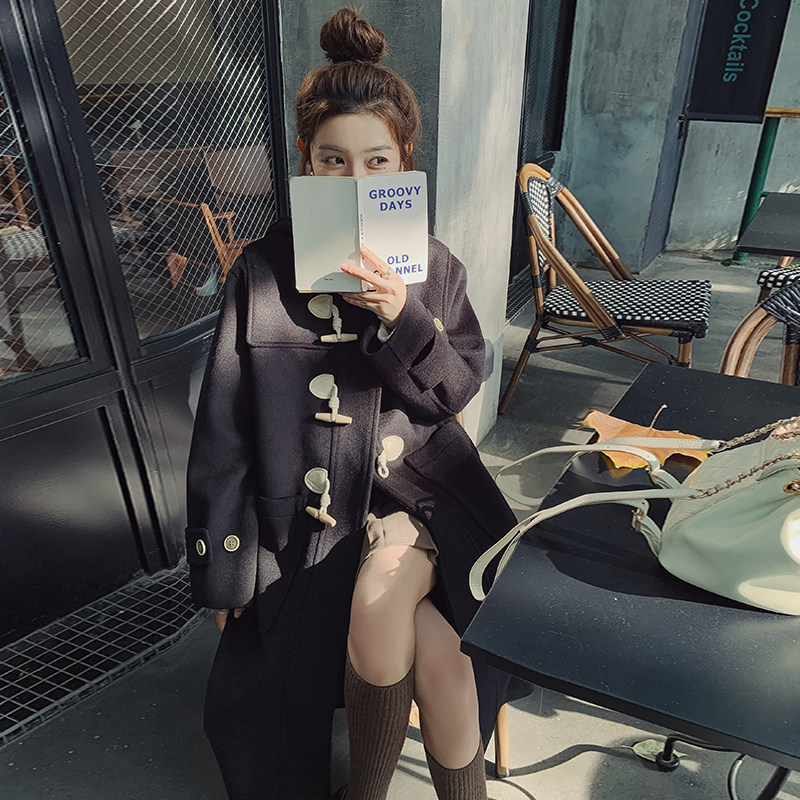 2022冬季新款经典牛角扣版型好看毛呢外套225-7050-P185（控268），女装毛呢外套，浙宝225