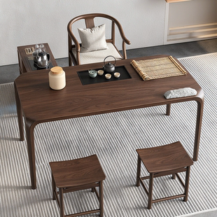 胡桃木阳台茶桌椅组合茶几茶室高端禅意功夫小户型家用办公泡茶台