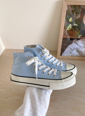 Allstar匡潮鞋威2025年秋季新款天蓝色百搭高帮帆布鞋女港味街拍