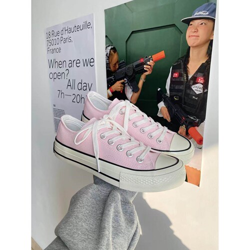 Allstar匡潮鞋威2026年春夏新款樱花粉1970s百搭低帮帆布鞋女板鞋