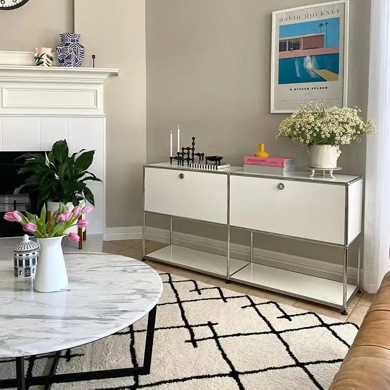 模块组合不锈钢电视柜网红