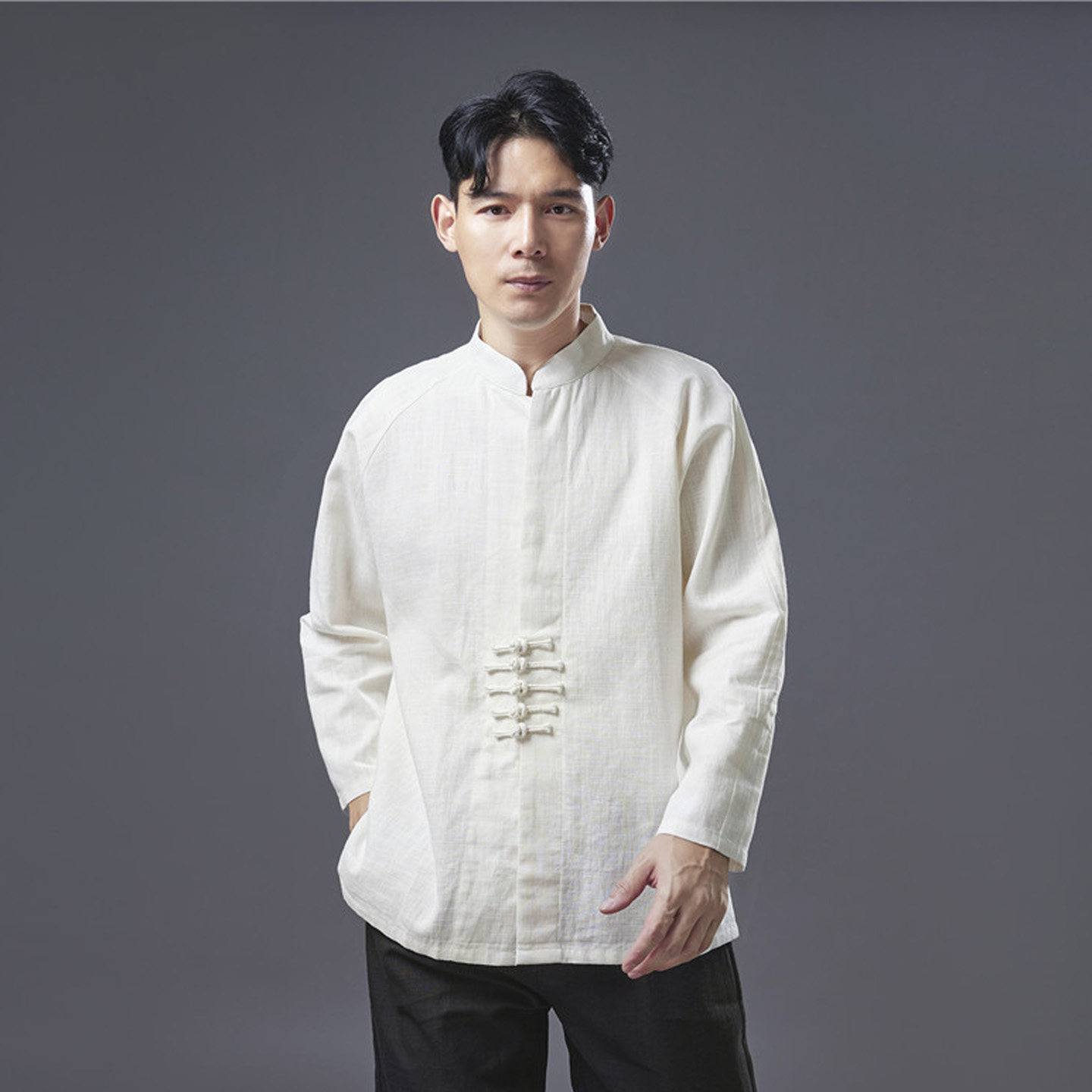 夏季唐装男款2026新款棉麻上衣图片