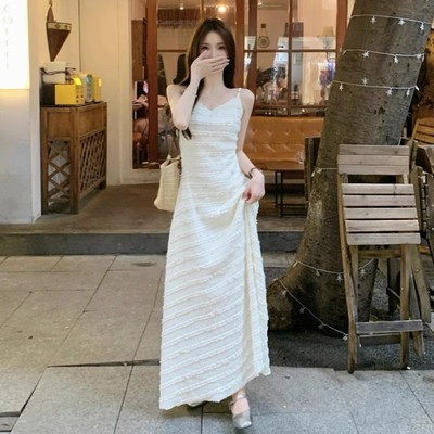 法式温柔风蕾丝吊带裙女2025年春季新款高级感优雅气质长裙连衣裙