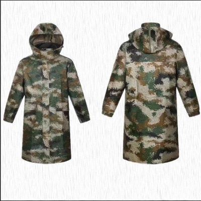 迷彩分体雨衣雨裤套装pvc牛津布 户外骑行分体式雨衣长款迷彩雨衣