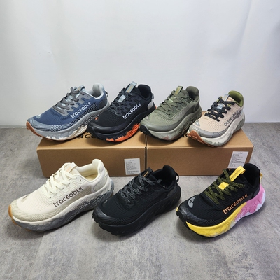 Traceable大脚丫厚底增高宽楦男女运动鞋全地形户外徒步越野跑鞋