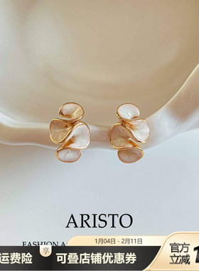 小众立体珐琅滴釉几何耳钉2025新款通勤气质百搭高级感不规则耳饰