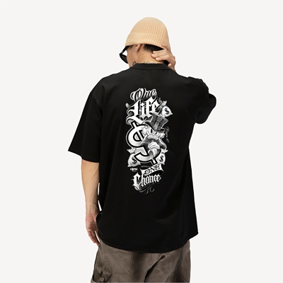 PoppinCXKeeping街舞联名9.0KEEPTHECHANCE 黑白长短袖舒适宽松版