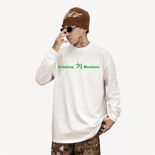 KeepingGear|梅·兰·竹·菊系列男女同款宽松长袖黑白不变形潮牌