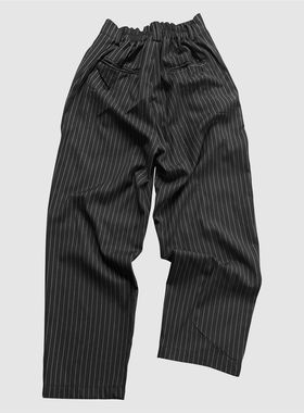 KeepingGear细条纹西裤popping黑色长裤男街舞Locking舞者裤子