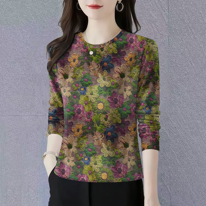 清仓2026年春秋季新款妈妈长袖圆领打底衫显瘦t恤女上衣