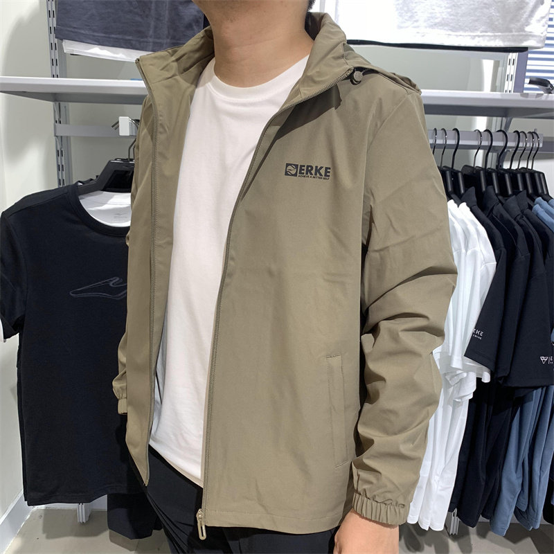 鸿星尔克运动外套男保暖风衣
