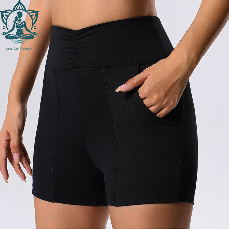 Aolo欧美风运动短裤女高腰弹力裸感健身跑步户外自行车瑜伽短裤,运动/瑜伽/健身/球迷用品,瑜伽中/短裤,淘宝优惠券,粉丝福利购,淘宝优惠卷