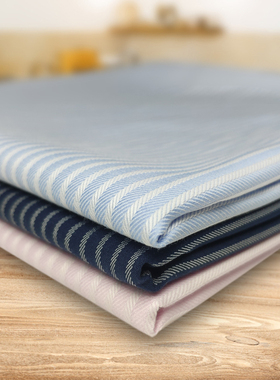 新品条纹衬衫布料条宽7毫米可做女款时装衬衣厚实不易皱手感舒适