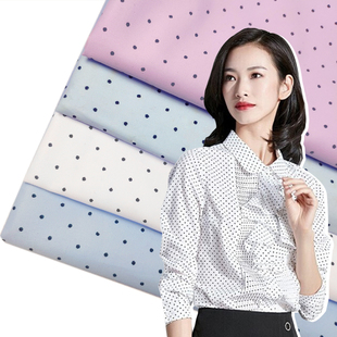 柔软舒适亲肤 新品 黑点衬衫 布料潮流衬衣面料可做款 男女休闲服装