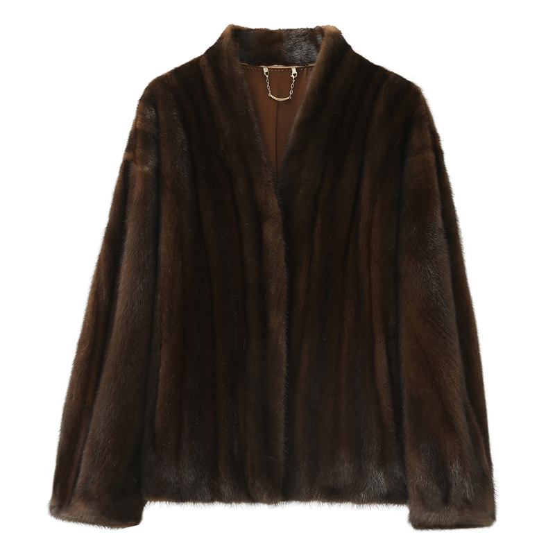 北美原生貂全抽刀V领水貂外套