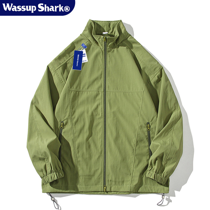 Wassup Shark山系工装外套男春秋季潮牌高级感休闲宽松立领夹克男
