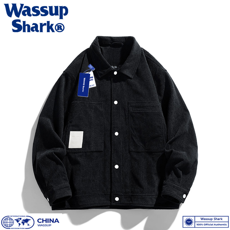 潮牌翻领春秋季灯芯绒夹克外套男