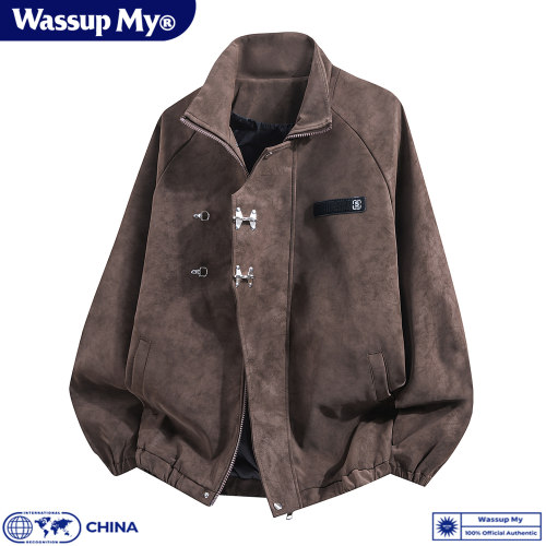美式复古立领机车服皮衣外套男女
