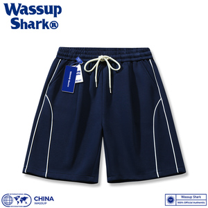 Wassup Shark潮牌运动短裤男女夏季新款休闲跑步五分裤宽松大裤衩