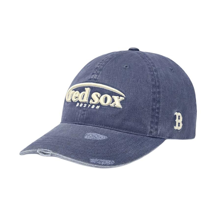 韩版MLB正品 字母刺绣复古破洞明星同款棒球帽 男女情侣款鸭舌帽