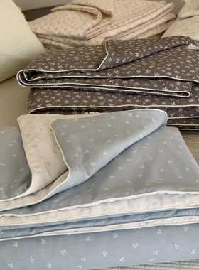 韩国大鹅全棉夏凉被可机洗100%纯棉空调被200x230双人夏季薄被子