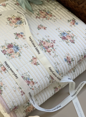 大鹅新品双面全棉绗缝床盖单件纯棉防滑防皱夹棉床单榻榻米炕盖垫