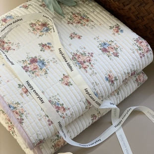 大鹅新品双面全棉绗缝床盖单件纯棉防滑防皱夹棉床单榻榻米炕盖垫