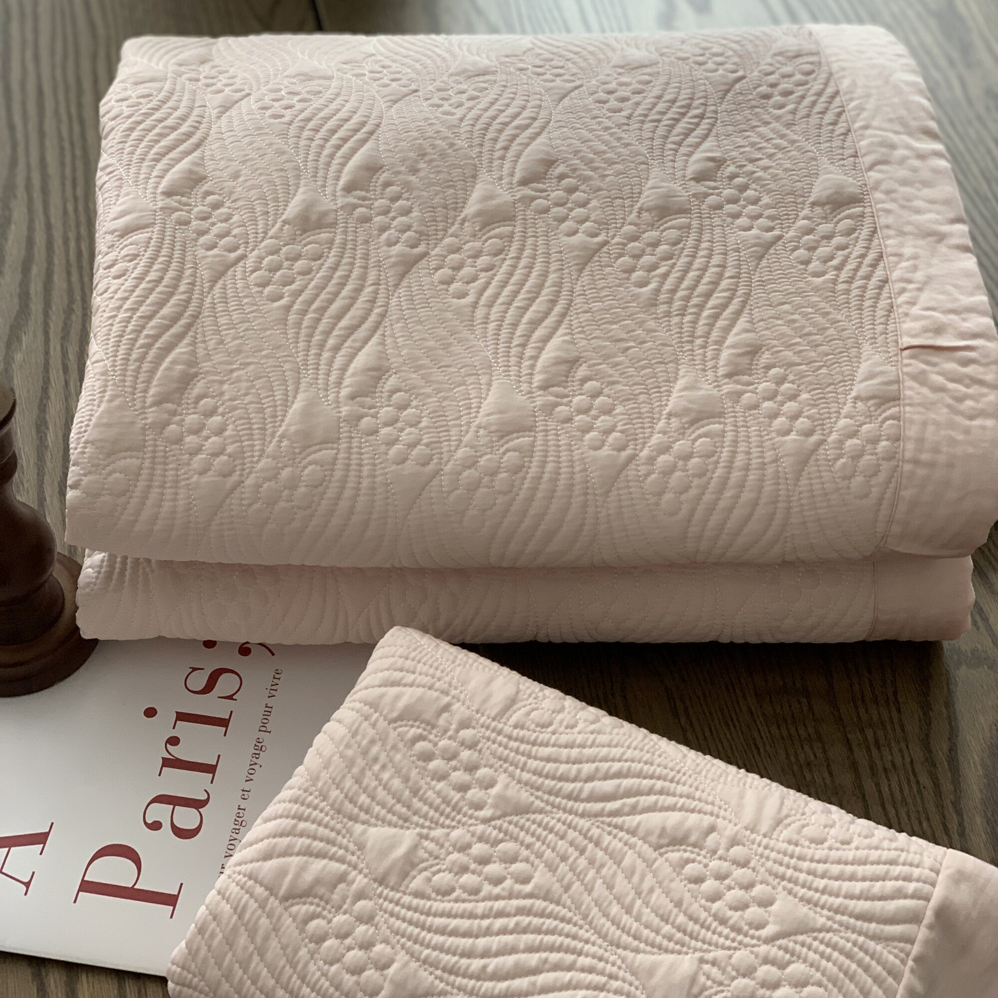 韩国大鹅立体天丝棉床盖三件套双面纯色天丝凉感绗缝夹棉床单炕盖