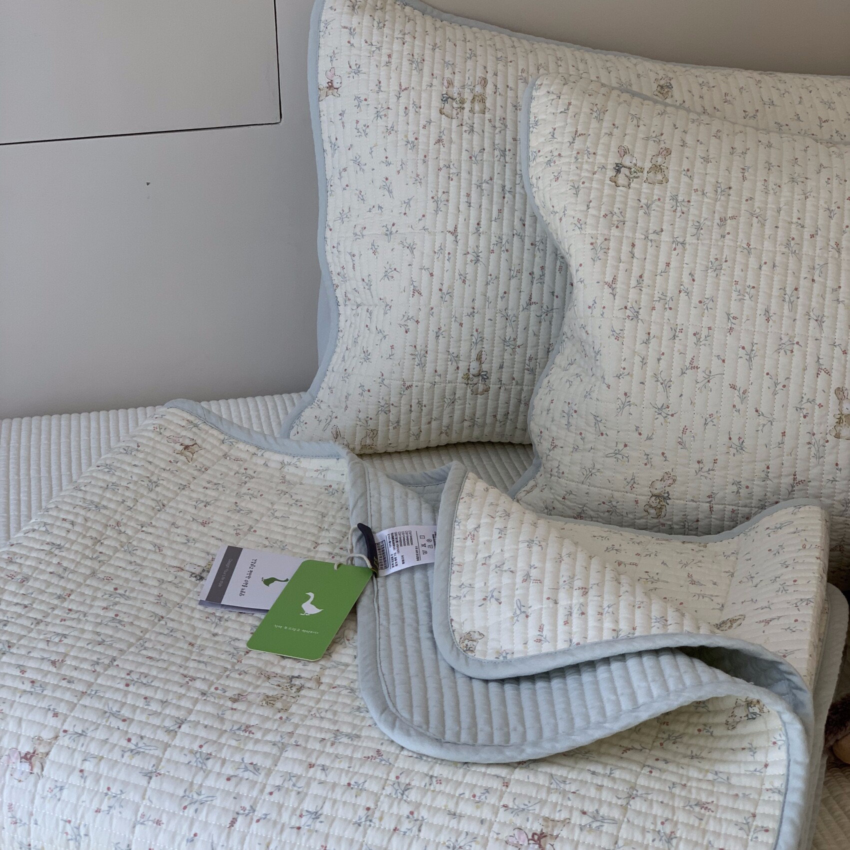 韩国大鹅双面全棉床盖三件套四季加厚绗缝夹棉榻榻米垫不起皱床单