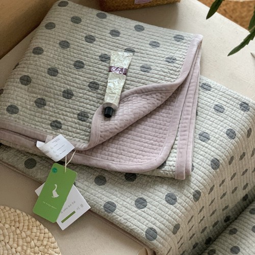 韩国大鹅A面纯棉B面绒床盖单件