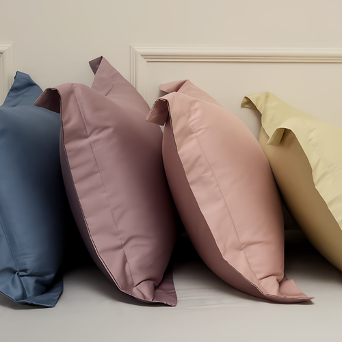 全棉贡缎高支高密纯色枕套单人枕头套酒店纯棉枕套单只