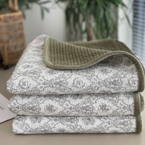 秋冬加厚全棉宝宝绒床盖三件套