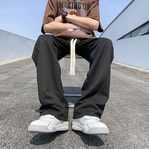 春夏新款薄款潮流直筒休闲百搭宽松男裤1003K232P55图片