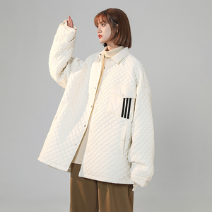2024冬装三条杠设计加厚潮流菱格保暖棉服 1003 W606 P105图片