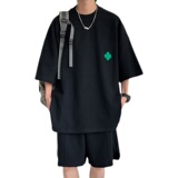 2024夏装8中性风短袖T恤两件套男女同款运动套装1003TZ05P78，男装休闲套装，星座1003