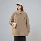 秋冬新款水洗棉做旧宽松中性翻领夹克外套可加棉1003W213P80控108，男装夹克，星座1003