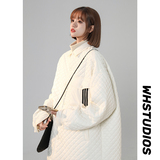 2024冬装三条杠设计加厚潮流菱格保暖棉服1003W606P105，男装棉衣，星座1003
