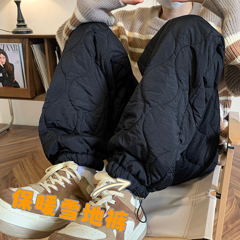 冬季潮流夹棉束脚情侣棉裤1003K333P65,男装休闲裤,星座1003