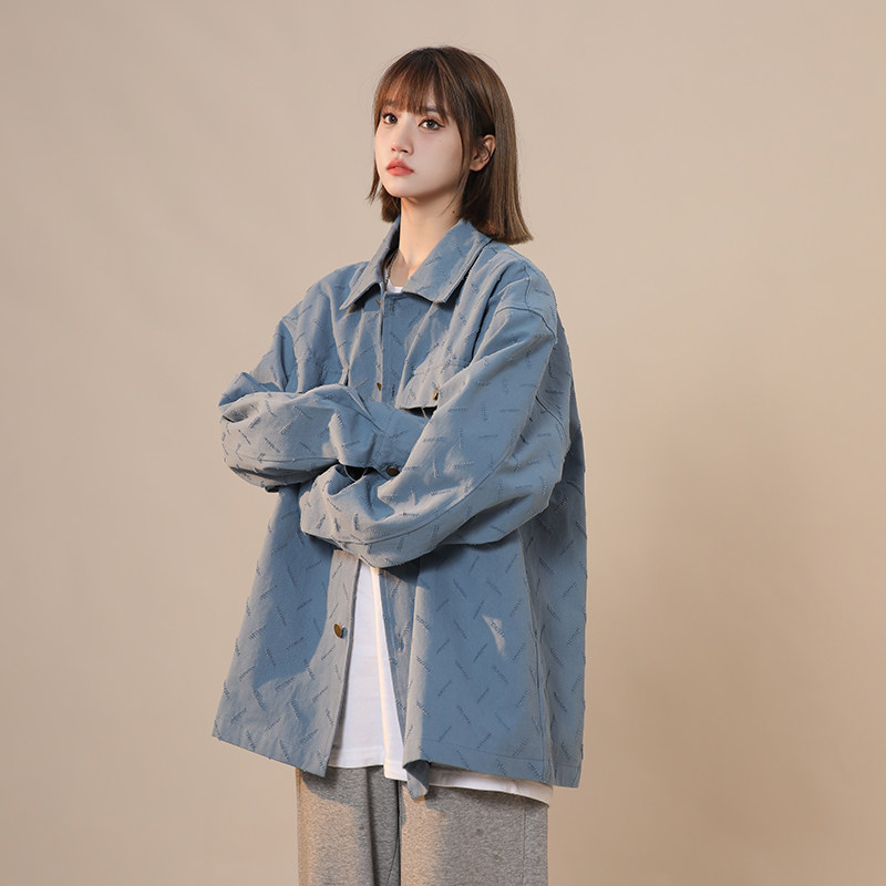秋冬新品潮流做旧水洗棉质感宽松百搭翻领夹克1003W213P80控108,男装夹克,星座1003
