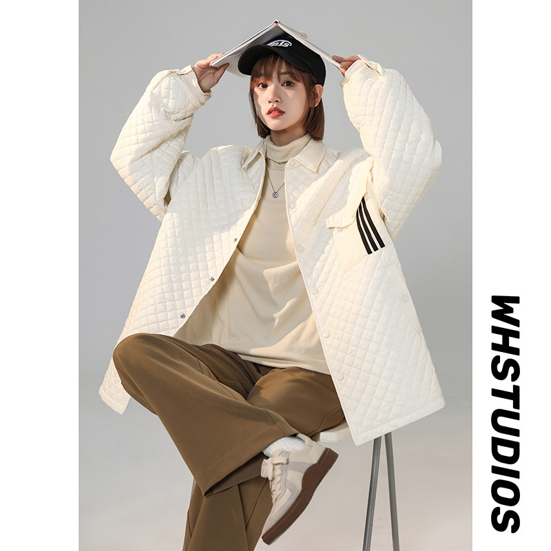 2024冬装三条杠设计加厚潮流菱格保暖棉服1003W606P105,男装棉衣,星座1003