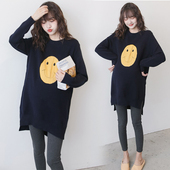 时尚 宽松上衣怀孕期中长款 新款 短款 孕妇连衣裙 孕妇毛衣套装 秋冬装