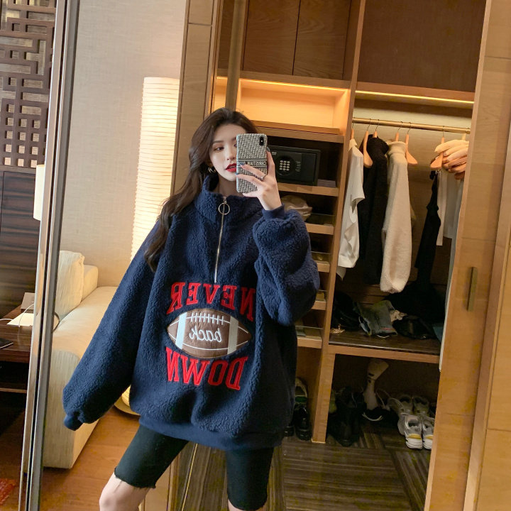 산모 겨울 정장 패셔너블한 가을 겨울 스타일 한국판 벨벳과 도톰한 서양식 스웨트 셔츠 중간 기장 인터넷 연예인 투피스 세트