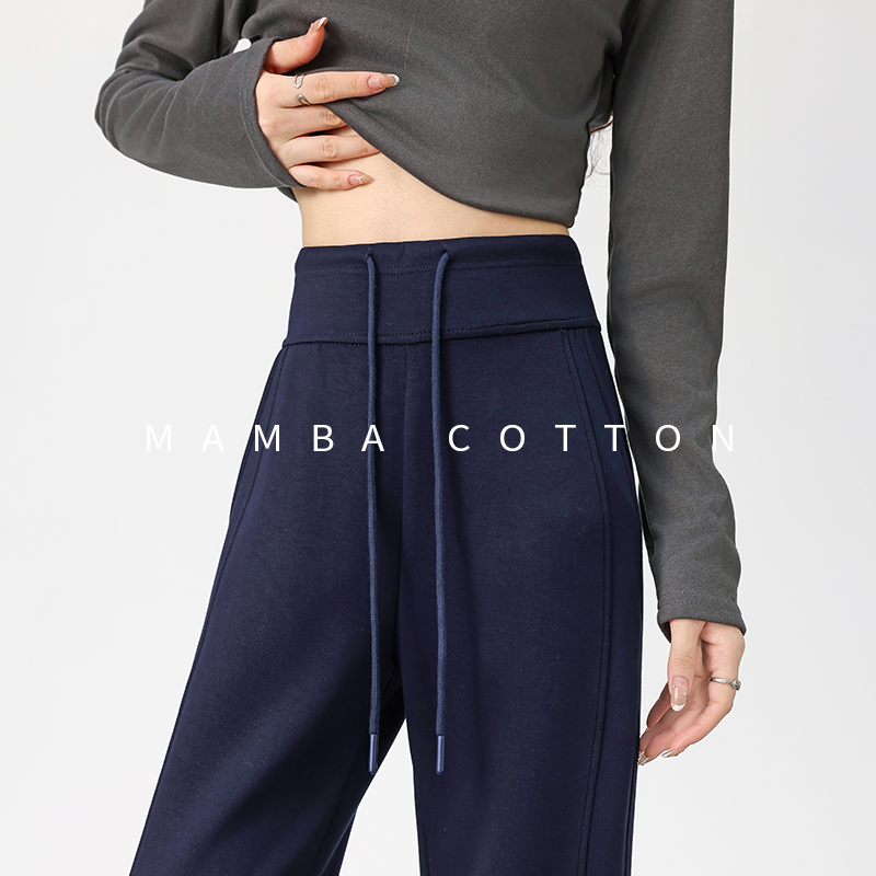 高腰微喇卫裤女遮肉显瘦早秋新款2025爆款休闲喇叭裤系绳运动裤子