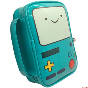 正品AdventureTime探险活宝化妆包卡通BMO机器人文具袋收纳包PU绿