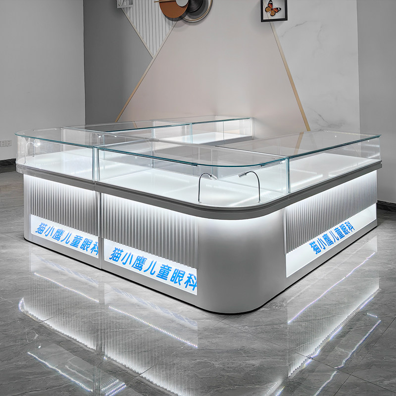 出口眼镜展示柜眼镜店展示架陈列柜中岛柜太阳墨镜柜货架玻璃柜台