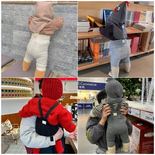 秋冬款韩国新生儿背带裤婴儿举重裤大pp宝宝连裤袜婴幼儿高腰护袜