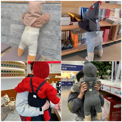 秋冬款韩国新生儿背带裤婴儿举重裤大pp宝宝连裤袜婴幼儿高腰护袜