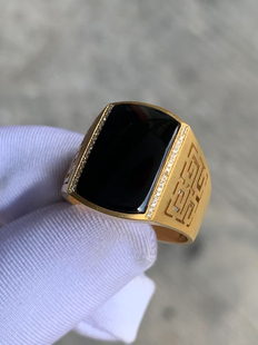 天然缅甸翡翠a货冰种墨翠大马鞍戒指18k黄金竖镶大气22.5圈口