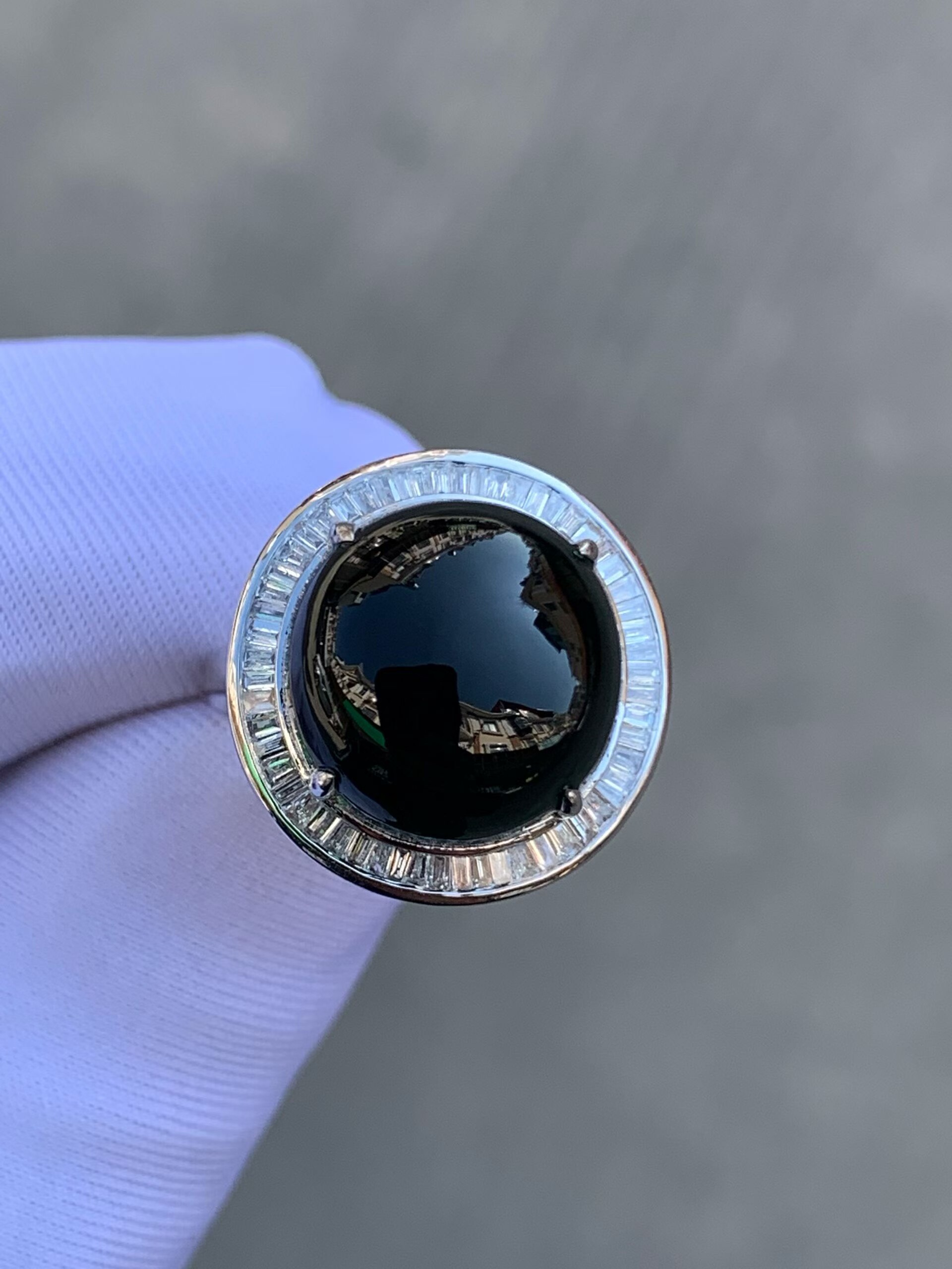 天然缅甸翡翠高a货冰种墨翠蛋面女士戒指18k白金满南非钻镶嵌,珠宝/钻石/翡翠,戒指/指环,淘宝优惠券,粉丝福利购,淘宝优惠卷