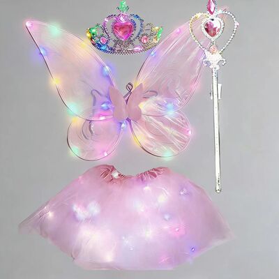 蝴蝶仙子翅膀精灵公主小女孩背饰儿童节表演服公主裙儿童过年玩具
